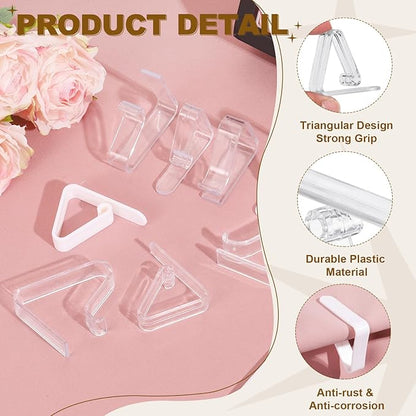 uxcell 48 Pack Plastic Tablecloth Clips, Table Cloth Cover Clamps Windproof Holder Clips 2.17" x 1.69" for Home Party Picnic Wedding Camping Dining Tables, Clear