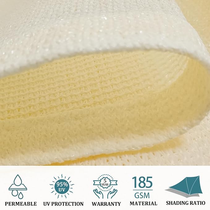 Shade&Beyond 6'x14' Sun Shade Sail Canopy Rectangle, UV Block Breathable Curved - Image 3