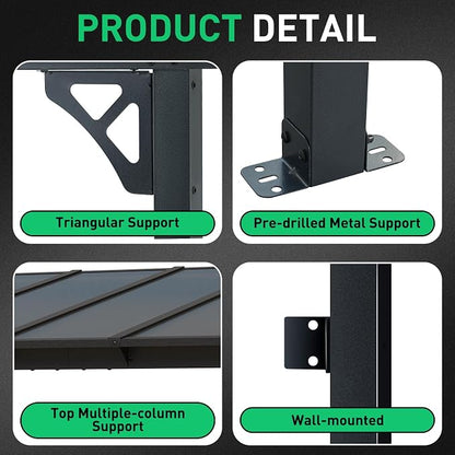 Aoxun 8’x5’ Gazebo for Patio, Gazebo Pergola - Image 3