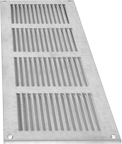 Repa Market Air Vent Cover 16x6 Inch (Outer Dimensions) Galvanized Steel Louvered Grill Cover with Mesh Screen/Wall or Ceiling Vent/HVAC Register for Indoor and Outdoor Ventilation
