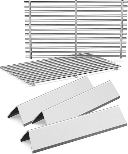 7635 7637 Grill Parts for Weber Spirit E210, E220, S210, S215, Spirit 200 & GS4 Spirit II E210, Spirit II E220 Series with Front Control, SUS304 Stainless 15.3" Flavorizer Bars & 17.5" Grates