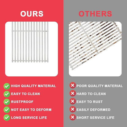 7637 Grill Grates for Weber Spirit and GS4 Spirit II 200 Series Grills Parts Spirit E210 S210 E215 E220 S215 S220, Spirit 2 E210 S210 Replacement Parts, 7MM Stainless Steel (Front Mount Controls)