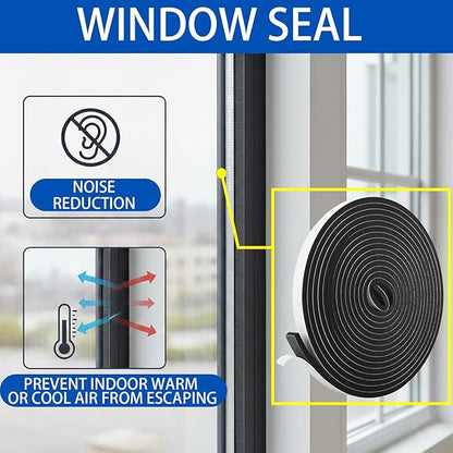 Smoker Gasket Seal - 1/2" x 1/8" x 20 Ft Self-Adhesive High Temp Black Felt for BBQ Grill Pit & Fire Door