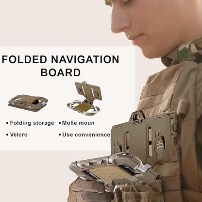 Plate Carrier Accessories Tactical Gear Molle Vest Phone Chest Mount Holder Agilite - Fits Screen Size 4.7"-6.7"(Coyote Brown)