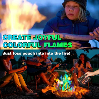 Fire Color Changing Packets for Campfire, Bonfire & Outdoor Fireplaces - Magical Color Flame Packets