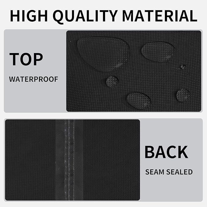 Easy-Going Outdoor Fire Pit Cover Rectangle 48" Lx28 Wx24 H, Durable Outdoor Gas Firepit Cover, Waterproof and Weatherproof Cover for Fire Pit, Black