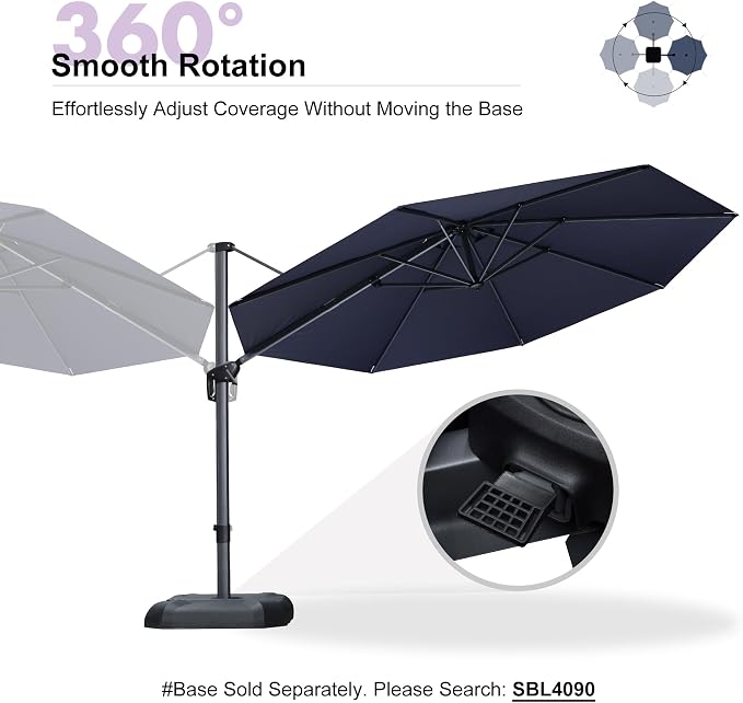 PURPLE LEAF Patio Outdoor Umbrella 11 Feet Round - Image 8