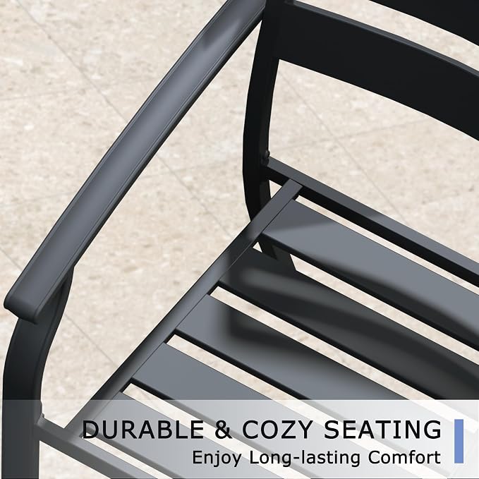 Patio Dining Chairs Set of 2, Wrought Iron Patio Furniture Chairs - Image 6