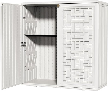 ZZM HDPE Outdoor Storage Shed, Outdoor Plastic Storage Cabinet, Horizontal - Image 8