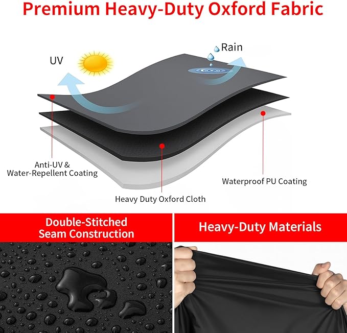Grill Cover for Outdoor Grill, 52 Inch Heavy Duty 600D Waterproof BBQ Gas Grill Covers for Outside, UV & Fade Resistant, All Weather Protection Compatible for Weber Charbroil Nexgrill Kenmore Grills