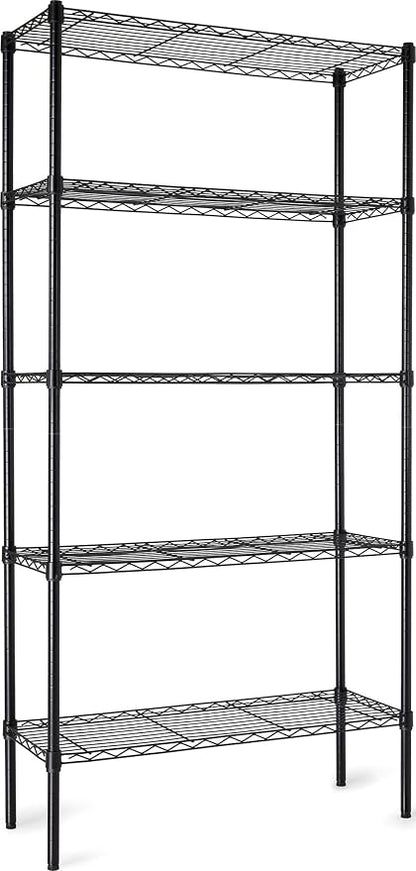 Amazon Basics 5-Shelf Adjustable Heavy Duty Steel Wire Storage Shelves by AmazonBasics