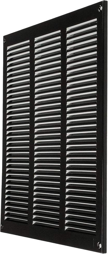 Repa Market 12x12 Inch Air Vent Cover/Black Galvanized Steel Louvered Grill Cover with Mesh Screen/Wall or Ceiling Vent/Durable Flush Mount HVAC Register for Indoor and Outdoor Ventilation