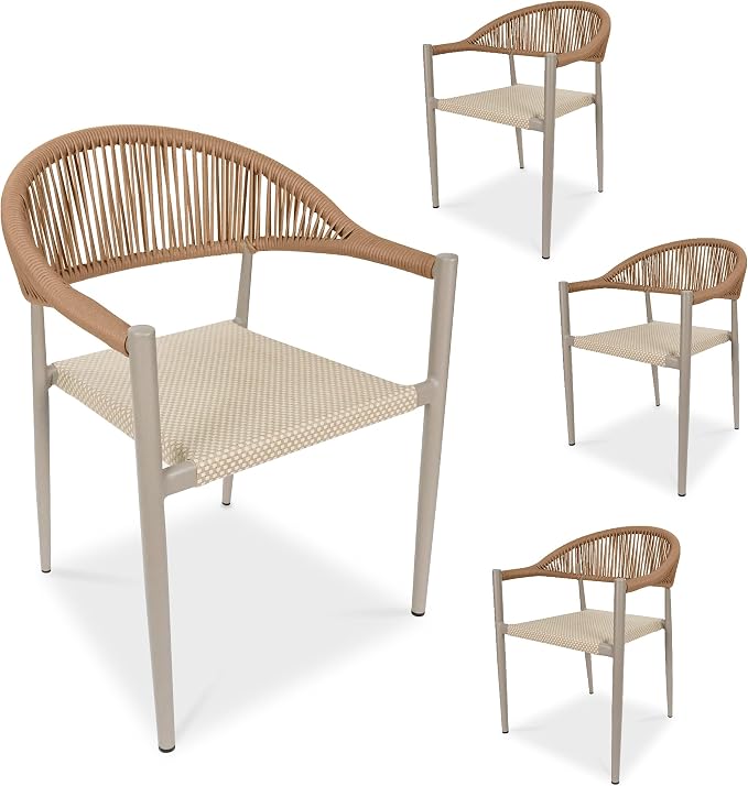 TWT Patio Dining Chairs Outdoor Stackable by TWT