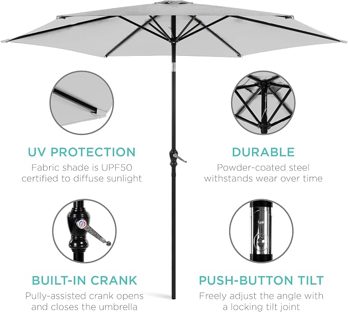 Best Choice Products 10ft Outdoor Patio Umbrella, Outdoor Table Umbrella - Image 5
