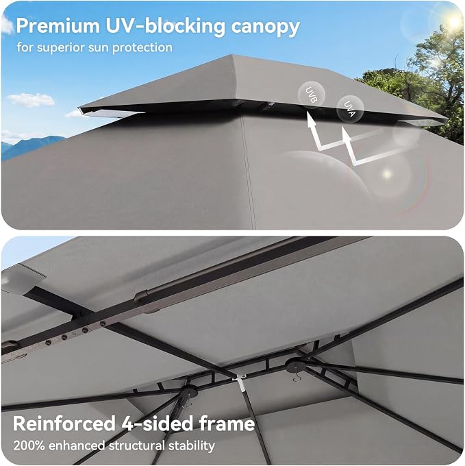 12'x10' Gazebo, Metal Frame Canopy - Image 6