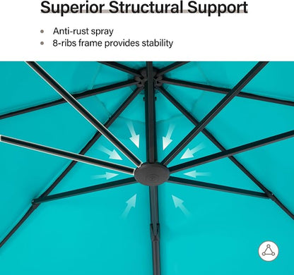 Outdoor Patio Umbrella with Base, 12 FT Deluxe Curvy Cantilever Umbrella Heavy - Image 7