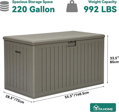 YITAHOME 220 Gallon Double-Wall Deck Box - Image 6