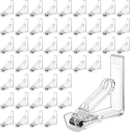 48 Pieces Clear Tablecloth Clips Plastic Loaded Table Cover Holder Clamps Table Cover Clips for Easter Party Birthday Wedding Dinging Camping Picnic Indoor and Outdoor Tablecloth Fix