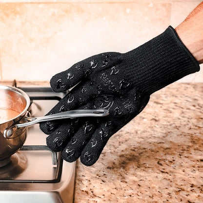 Grill Armor Oven Gloves – 932°F Heat, Fire & Cut Resistant Mitts for BBQ, Grill, Cooking, Grilling, Baking, Smoker & Fire Pit