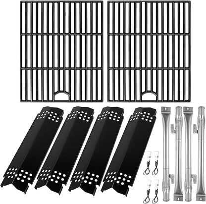 BQMAX Grill Parts for Nexgrill 4 Burner Gas Grill 720-0830H 720-0830 720-0830T, Cooking Grate, Heat Plates Shield and Burner for Nexgrill 4 Burner Replacement Parts for 720-0830h Nexgrill Parts
