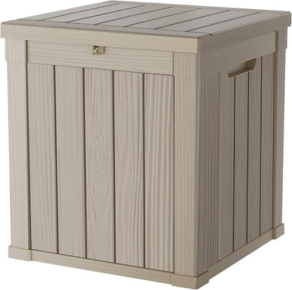 50 Gallon Deck Box, Resin Outdoor Indoor Waterproof Storage Box, Lockable Storage Box With Handle for Patio Furniture - Garden Tools - Swimming Pool Tools UV-Resistant, Grey