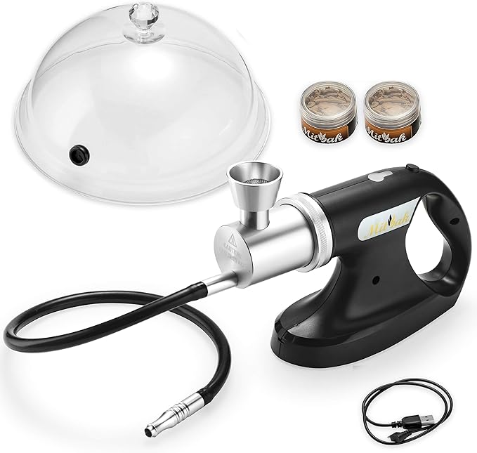 Mitbak Cocktail Smoker Kit With Dome Lid, Woodchips, and Portable Smoking Gun - Indoor-Outdoor Smoke Infuser for Whiskey and Bourbon - Excellent Gift for Men