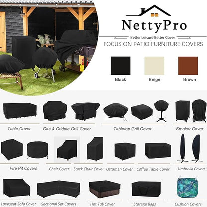 NettyPro Griddle Cover for Blackstone 28" Griddle with Single Shelf, Waterproof Heavy Duty 2 Burner Flat Top Gas Grill Cover 28" Cooking Station Camping, Black
