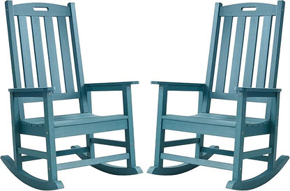 Outdoor Rocking Chairs Set of 2, Oversized Porch Rocker | Weather Resistant by PsilvamGardenFurniture