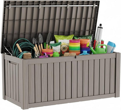 200 Gallon Large Outdoor Storage Box Waterproof, UV Resistant Resin Deck Box - Image 2