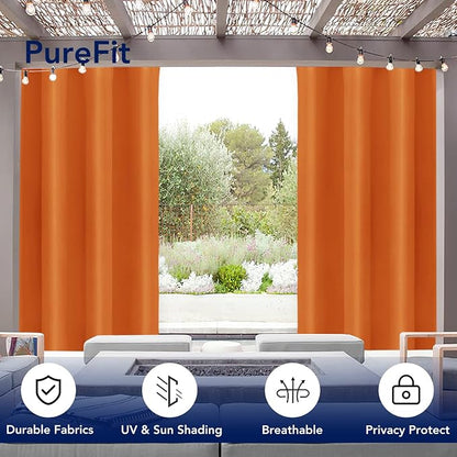 PureFit Outdoor Curtains for Patio Waterproof Weatherproof Outside Curtains | - Image 3