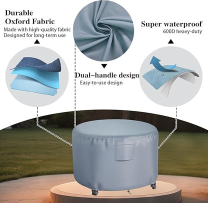 Chinchilla Heavy Duty 48 Inch Round Fire Pit Cover - 100% Waterproof & Weatherproof, Durable All-Season Protection for 45/46/47/48 Inch Propane Fire Pits and Tables