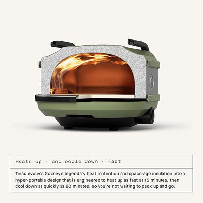Gozney Tread Portable Pizza Oven, Off Black, Makes 12” Pizzas - Revolutionary Lateral Gas Burner, Quick Heat Up, Lightweight & Rugged Design