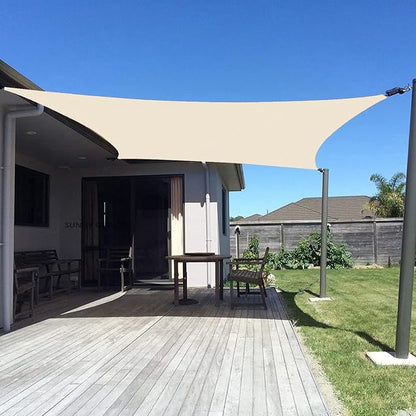 SUNNY GUARD Custom Size 11'x12' Rectangle Butter Cream UV Block Sunshade by SUNNYGUARD
