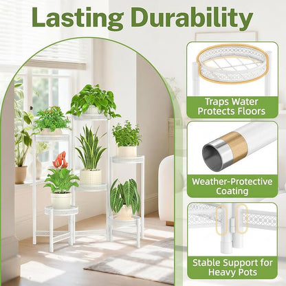 iDavosic.ly Plant Stand Indoor Outdoor, 6 Tier Iron Corner Shelf, Folding Multi - Image 6