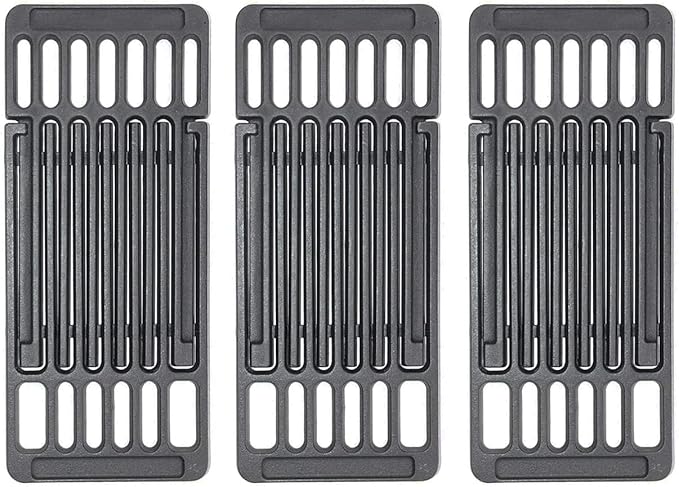 PCBZ0A (3-Pack) 6 1/4 inch wide Adjustable Cast Iron Cooking Grate Replacement for BBQ Grills Gas Eletric Grills, Universal Cooking Grids Extend from 14" up to 20" L