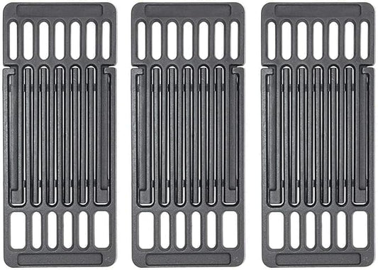 PCBZ0A (3-Pack) 6 1/4 inch wide Adjustable Cast Iron Cooking Grate Replacement for BBQ Grills Gas Eletric Grills, Universal Cooking Grids Extend from 14" up to 20" L
