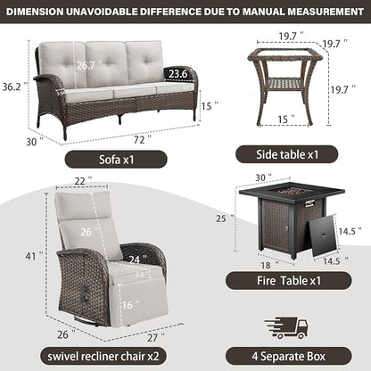 5 Piece Wicker Patio Furniture Set - Image 2