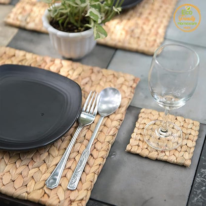 Boho Place Mats Set of 8, Square Table Mats Set of 8, Woven Placemats for Round Table, Chargers for Dinner Plates, Woven Chargers, Home Plate Mat, Outdoor Placemats, Manteles Individuales De Mesa