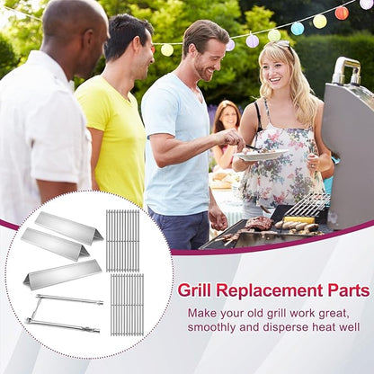 7637 Grid Grates 7635 Stainless Steel Flavorizer Bar with Burner for Weber Replacement for Spirit 200 Series, Spirit E-210, Spirit S-210 Spirit E-220, Spirit S-220 Gas Grills