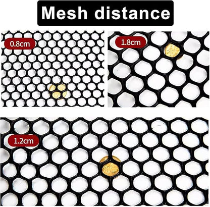 39.3″ x 32.8′ Chicken Mesh Fence Roll Versatile Plastic Fencing Netting Heavy Duty Balcony Protection Safety Mesh Easy Cut for Home Décor Gardening Poultry Barrier(Size:1x10M - Mesh 1.8cm,Color:Black)