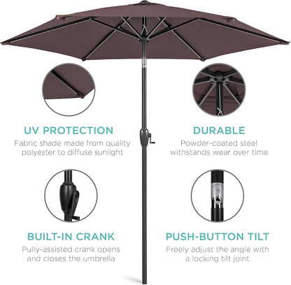 Best Choice Products 7.5ft Heavy-Duty Round Outdoor Market Table Patio Umbrella - Image 5