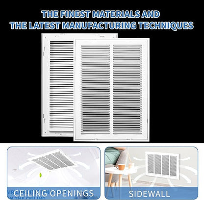 14 x 24 Return Air Grille [Duct Opening Size],Return Air Vent Cover for Wall Or Ceiling,Steel Return Air Filter Grilles Removable Face/Door for 1 Inch Filters (14"W x 24"H [Duct Opening])
