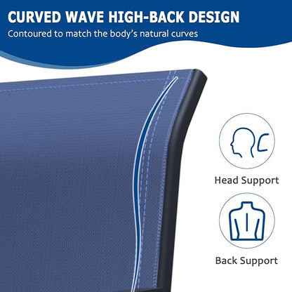 Outdoor Patio Chairs Set of 6, Lightweight Patio Set - Image 4