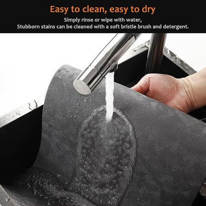 Vinyl Placemats Set of 12 Faux Leather 100% Waterproof Wipeable Washable Place Mats Heat Resistant Easy Clean Non-Slip Table Mats for Indoor Outdoor. (12,Gray)