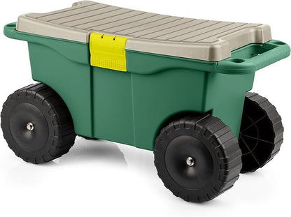 Rolling Garden Cart with Seat by PureGarden
