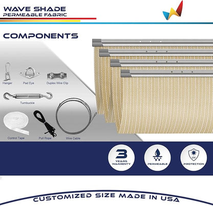 Windscreen4less 7' x 21' Retractable Sun Shade Canopy Cover Sliding Wave Shade - Image 4
