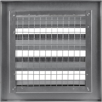 Vent Systems 8" x 8" Inch Galvanized Steel Industrial Air Return Grille - Heavy-Duty Louvered Air Intake Exhaust Vent Cover – Outdoor Wall Vent HVAC Grille - Register for House Wall Crawl Space