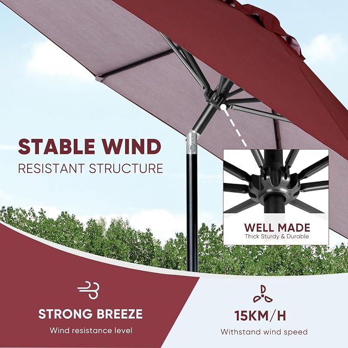 Tempera Patio Market Outdoor Table Umbrella - Image 5