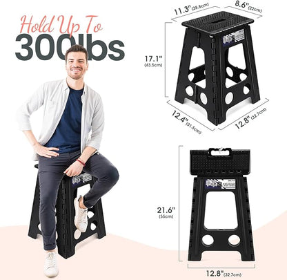 Delxo 17.5 Inch Folding Step Stool, Foldable Step Stool - Image 3
