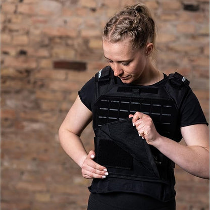 Northgym Adjustable Weighted Vest/Incl. 3D Weight Plates in 14lbs / 20lbs/ 30lbs/ 42.5lbs - Optimized Weight Distribution and with Curved Plates for Running, Functional Training and Working Out